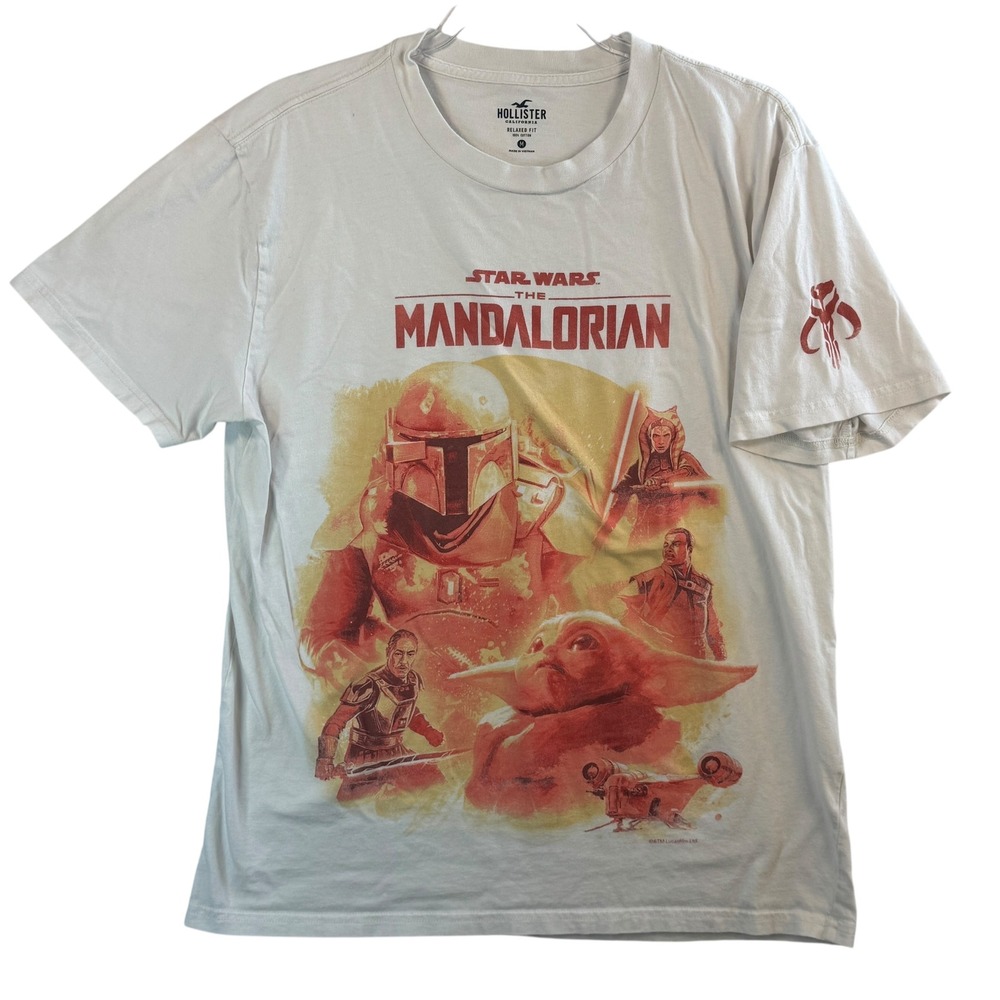 Hollister x Star Wars‎ Mandalorian Tee Sz M Grogu Ahsoka Cotton Graphic Shirt